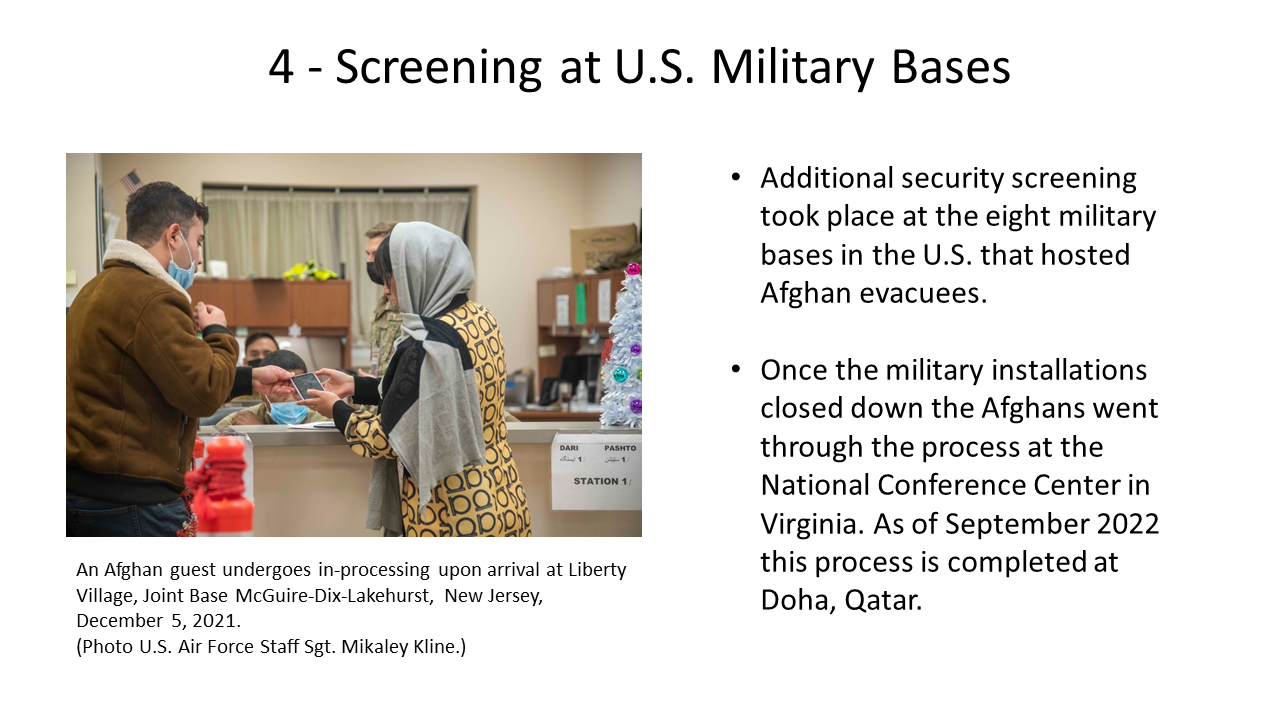 Screening at U.S. Miitary Installations - Kabul NEO